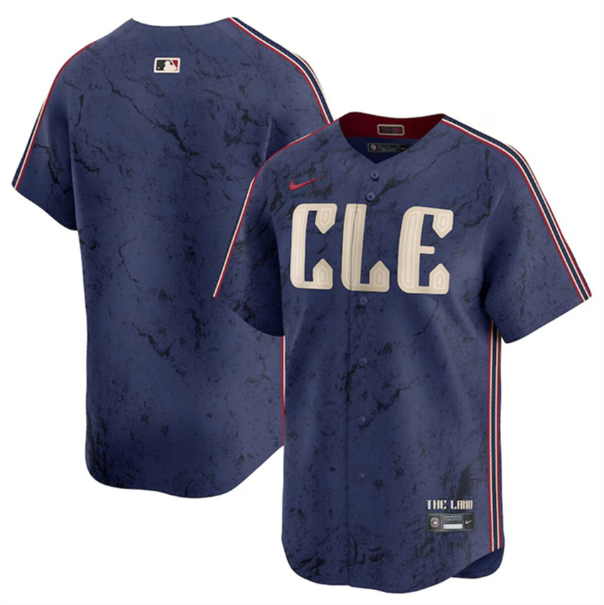 Youth Navy Cleveland Guardians Blank 2024 City Connect Limited Stitched Baseball Jersey